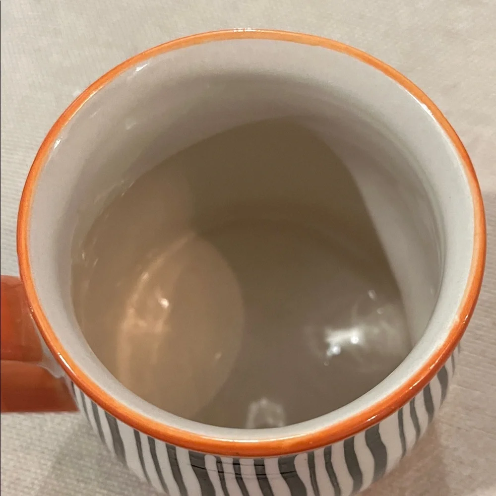 Large Capacity Thin Striped Ceramic Mug/NWT